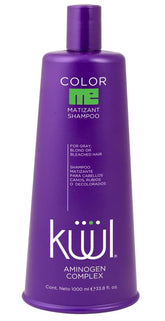 KUUL Matizant Shampoing, bouteille 1000 ml: neutralise les jaunes et intensifie les reflets cendrés.