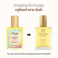 Kuumba Made Musc Égyptien — détail du roll-on en gros plan.