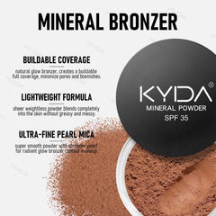 Test sur peau KYDA poudre bronzante minérale couleur homogène