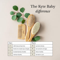 Peigne KYTE BABY en bambou, léger et durable pour cheveux.