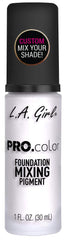 L.A. Girl PRO.matte pigment blanc, création de teinte sur mesure.