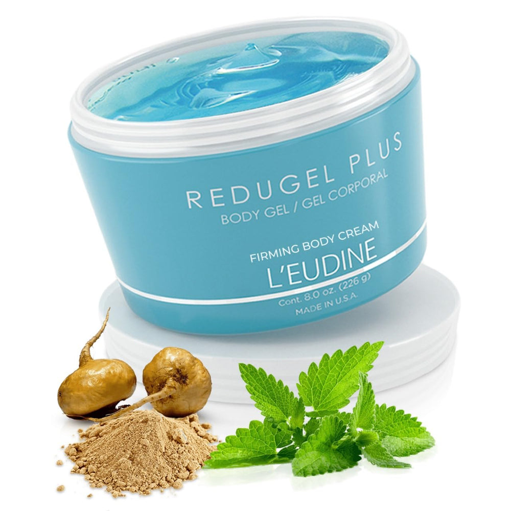 L’EUDINE Redugel Plus – crème fermante corporelle prête à l’emploi, peau plus ferme après application.
