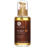 Bouteille L LUSETA huile argan cheveux, soin démêlant et brillance naturelle.