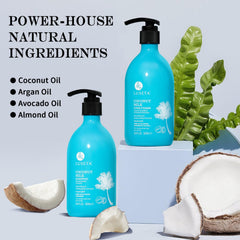 L LUSETA Conditionneur lait de coco – flacon, cheveux lisses et hydratés.