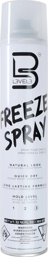 L3 Level 3 Hair Spray bottle close-up showing strong hold