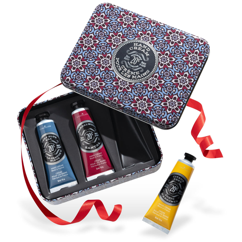 La Chatelaine crème main coffret cadeau 3x1oz, douceur instantanée pour les mains.