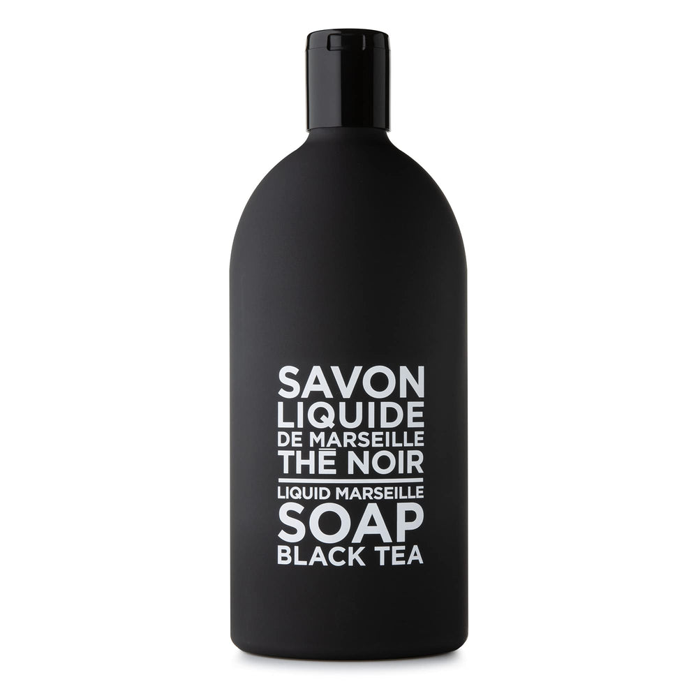 Bouteille en recharge Thé Noir de La Compagnie de Provence, pratique pour un lavage quotidien.