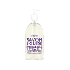 Savon Lavande Extra Pure de La Compagnie de Provence, flacon pompe en verre, douceur et parfum relaxant.