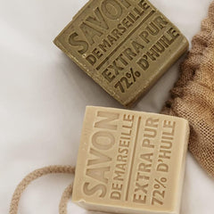 Cube Savon Marseille Olive, La Compagnie de Provence, emballage écologique, zéro déchet.