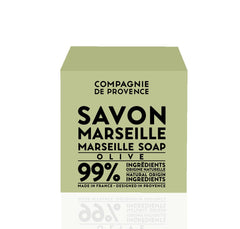 Savon Marseille Olive de La Compagnie de Provence, mousse riche pour corps et visage.