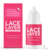 Lace Layer: bouteille adhésive 1,3 oz pour fixation discrète et durable.