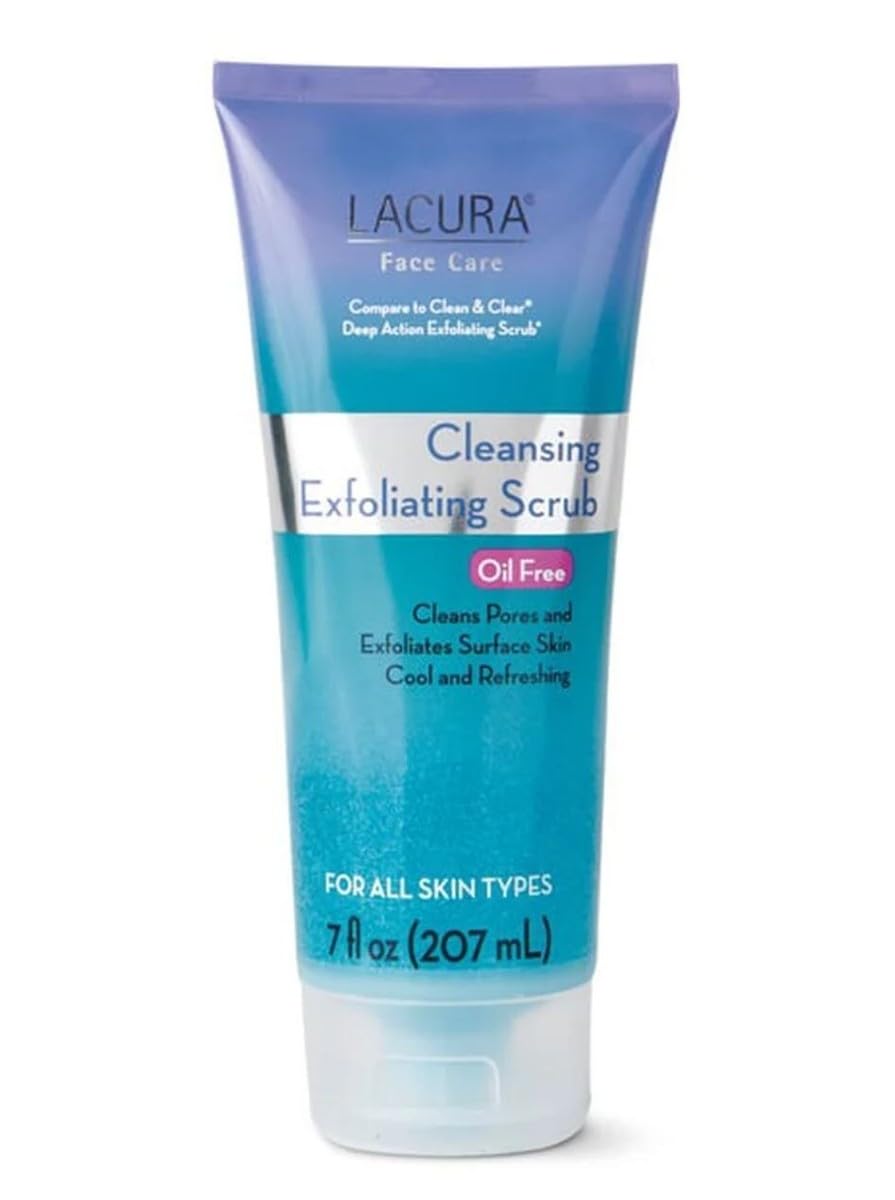 Lacura Gommage Visage Exfoliant: nettoie en douceur et affine le grain pour une peau lumineuse.