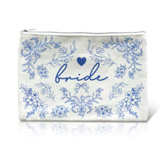 Pochette mariée LADY&HOME avec inscription mariée bleu, élégante et pratique.