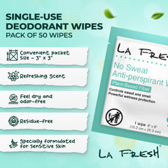 Lingettes emballées individuellement Lafresh Travel Lite, faciles à transporter.