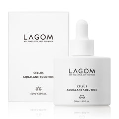 Sérum LAGOM Cellus Aqualane dans sa bouteille, hydratation douce et continue.