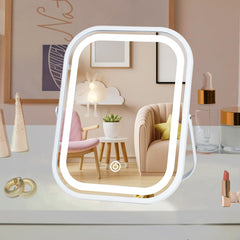 Miroir LAKFUES avec éclairage tricolore pour maquillage précis.