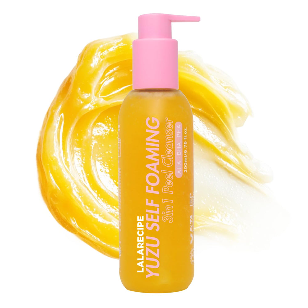 LALARECIPE Yuzu nettoyant visage 3-en-1 auto-moussant pour peau propre