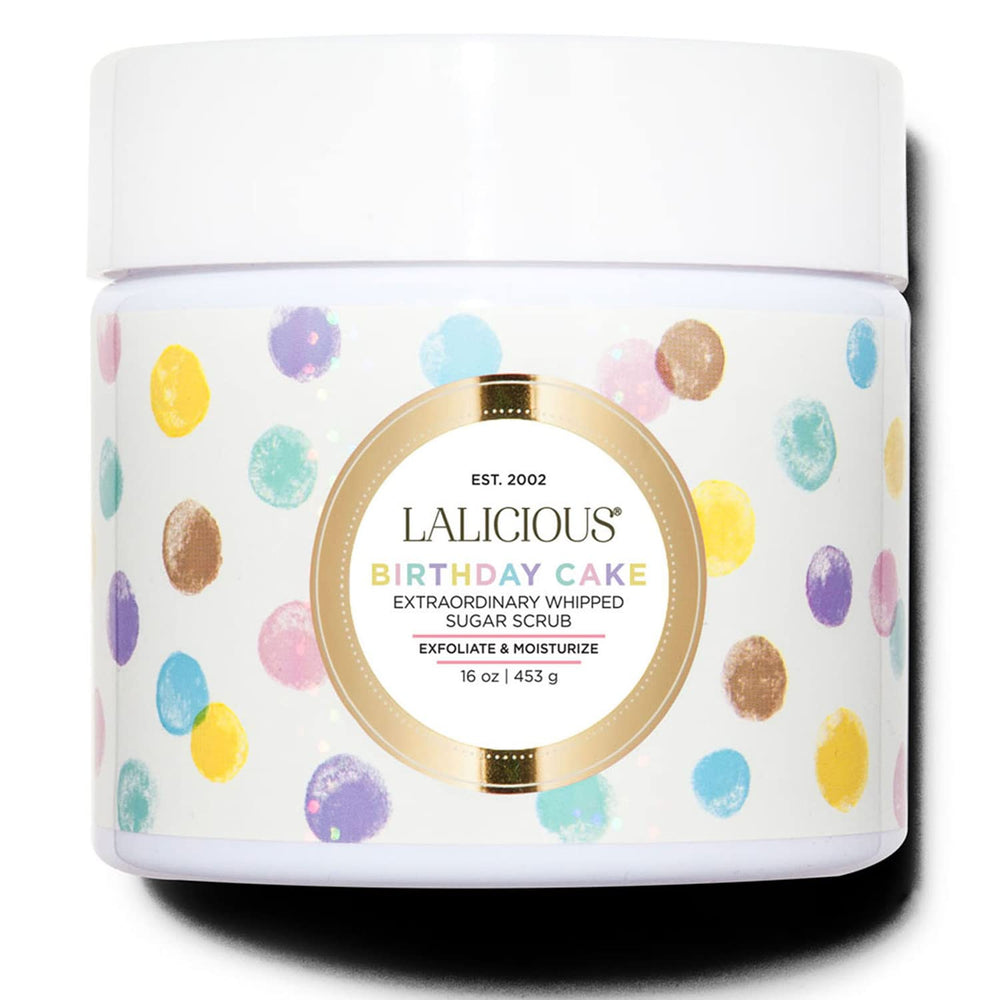 LaLicious gommage anniversaire – bouteille rose prête à exfolier en douceur sur peau nue