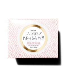 LaLicious Sugar Kiss Velour Body Melt s applique en douceur sur la peau pour hydratation légère.