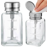 Bouteille doseur Lallisa en verre 180 ml avec pompe, pratique pour le démaquillant.