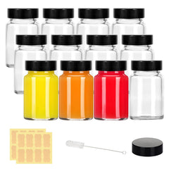 LANBEAUTIFY bouteille en verre clair 2oz avec bouchon large, idéale pour les boissons au gingembre.