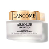 Lancôme Absolue Premium BX Day Cream SPF15 – bouteille élégante prête à hydrater la peau.