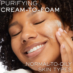 Lancôme Crème Radiance – texture crème-mousse, sensation douce qui purifie les pores.