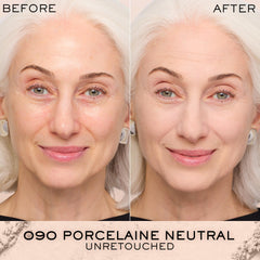Application sèche du Lancôme Dual Finish pour une couvrance maîtrisée et mate.