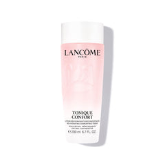 Lancôme Tonique Confort, bouteille élégante offrant hydratation rapide pour peau douce.