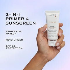 Lancôme UV Expert Defense – application en base maquillage, peau prête pour le look.