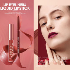 Langmanni rouge à lèvres mat en application douce et veloutée.