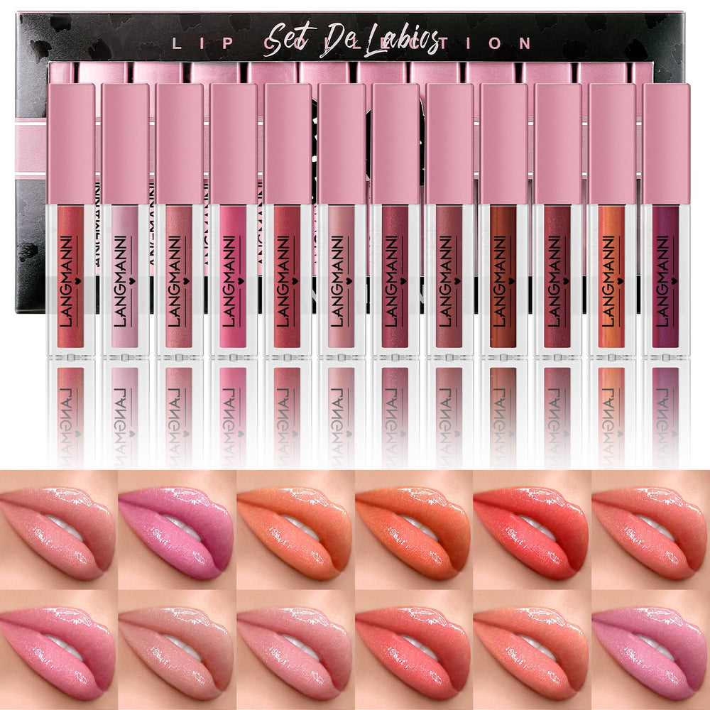 LANGMANNI gloss collection teintes brillantes, éclat durable pour lèvres.