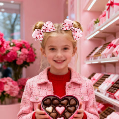 Lanmerry barrettes coeur rose double, parfaites pour petites filles.