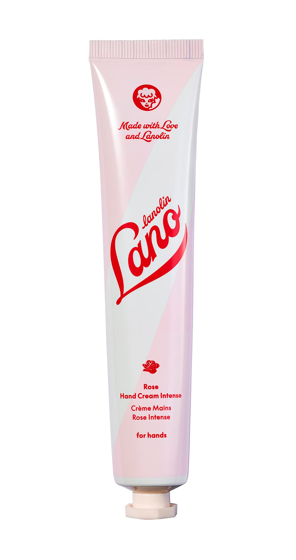 Lanolips Crème Mains Intense Rose en tube pour hydratation nourrissante.