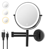 Miroir LANSI mural avec poignée pour un maquillage ergonomique.