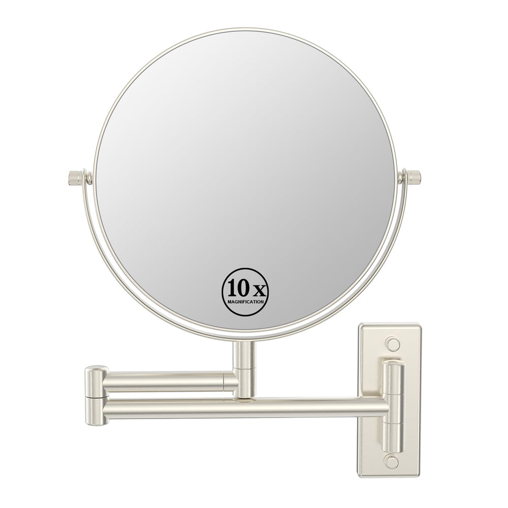 Miroir mural LANSI 8 pouces avec grossissement 10x pour maquillage précis.