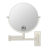 Miroir mural LANSI 8 pouces avec grossissement 10x pour maquillage précis.