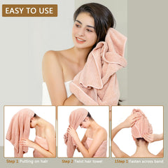 Laojbaba serviette microfibre rose enroulée prête à être utilisée.