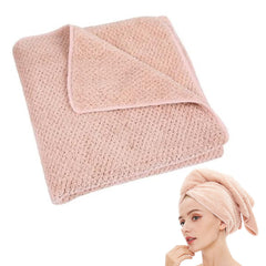 Laojbaba serviette cheveux microfibre rose, absorption rapide pour un séchage efficace.