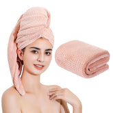 Laojbaba serviette cheveux microfibre 24x48 cm rose lotus ultra absorbante