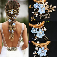 LAPOHI accessoire cheveux perles pétales raffinés pour tenue raffinée.