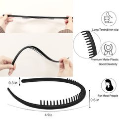 Bandeau antiglissement LAPOHI avec dents, noir mat, tenue durable