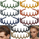 Bandeaux LAPOHI fin avec dents anti-glisse, lot de 8 pour coiffures variées.