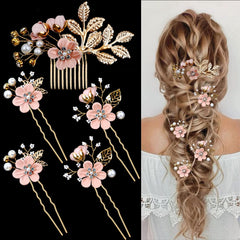 lapohi broches cheveux mariage fleurs cristal perles rose pour une allure romantique