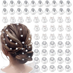 LAPOHI ensemble de 60 épingles spirales pour coiffure avec diamants, perles et fleurs.