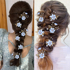 Pinces LAPOHI motif pétales dorés, accessoire romantique pour cheveux.