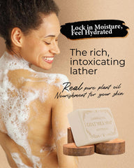 larosanna soap bar in pasture setting evokes fresh, gentle cleansing