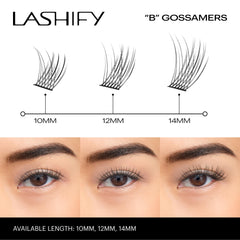 Lashify Bold 12mm Gossamer, fibre PBT coréenne luxueuse pour un rendu sophistiqué.