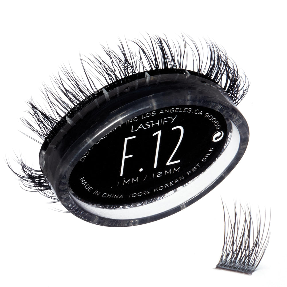 Lashify Fluffy 12mm refill noir offrant volume naturel et dimension.