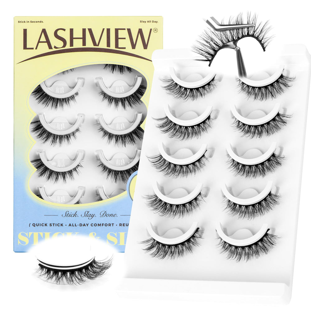 LASHVIEW cils autoadhesifs dans leur emballage, solution pratique et rapide.